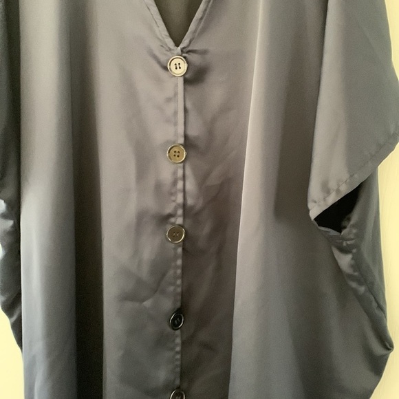 Tabitha navy caftan size 16 silky cover Up oversized lagenlook‎ bohemian - Picture 5 of 9